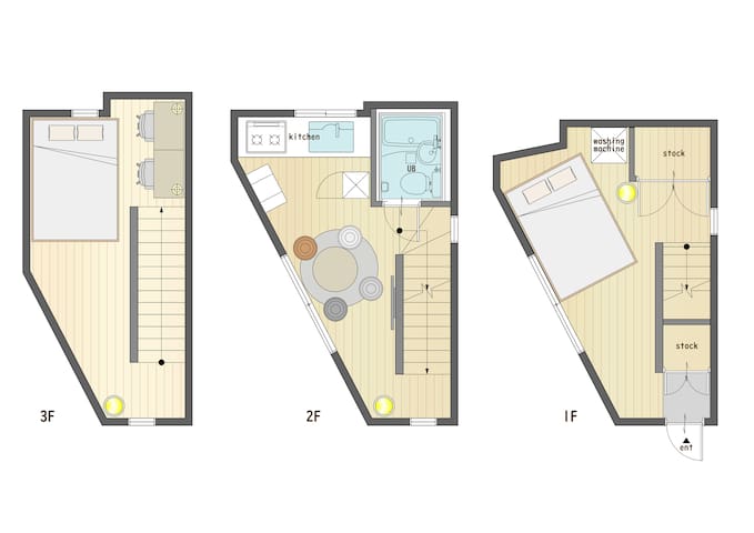 NEW!新宿区の戸建/新宿/池袋/貸切3階建て一軒家/2路線可能/高田馬場/雑司が谷/WiFi/4名 gallery image 4