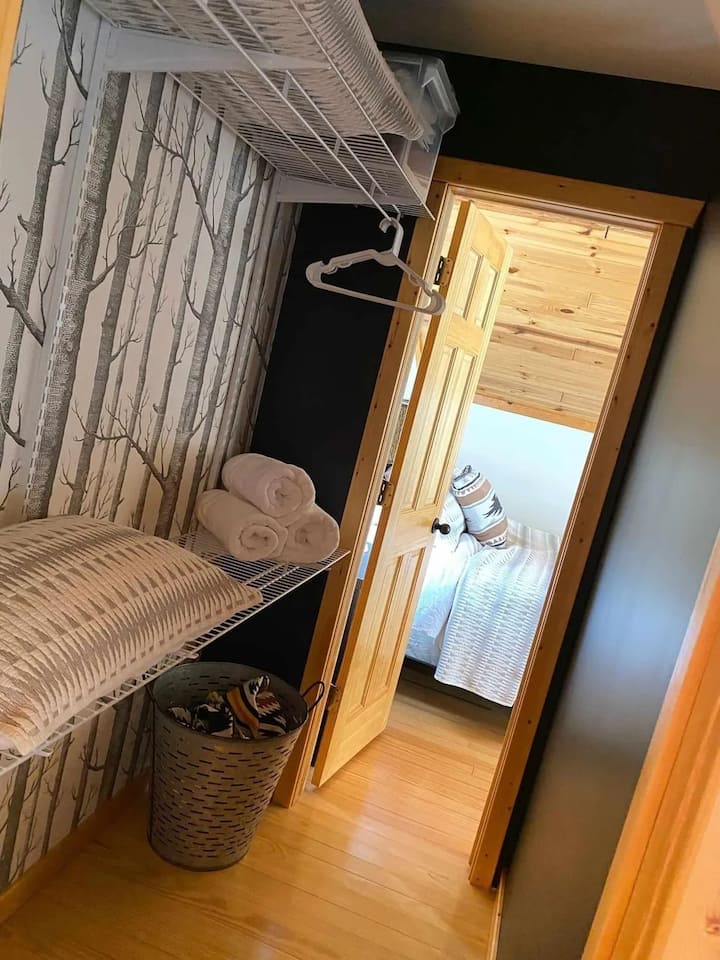Shared walk-in closet in the loft.