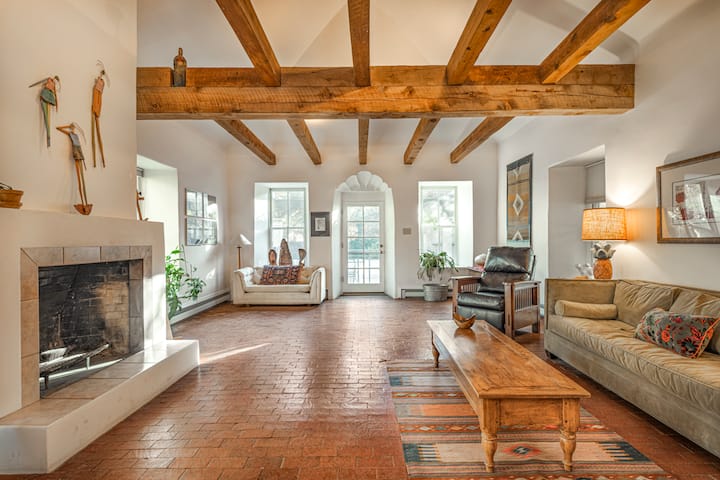 Artful Adobe in the cottonwood forest of Corrales