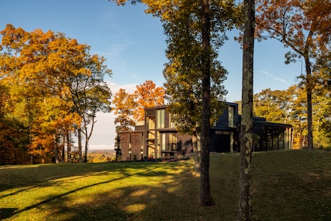 Modern retreat, Catskill views from Pool & Hot Tub