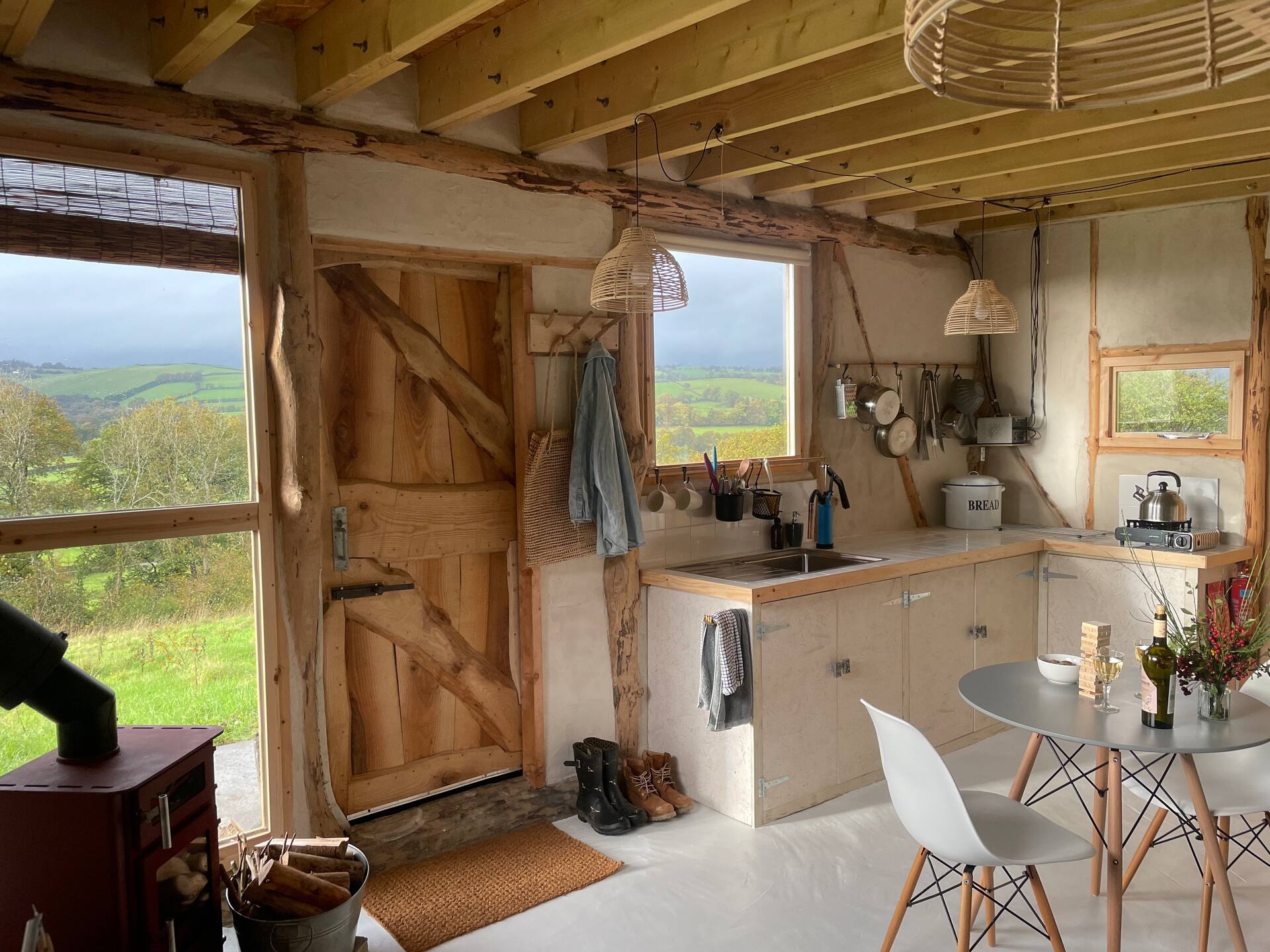 Eco Cabin in a Meadow, River, Woods & Sunset Views