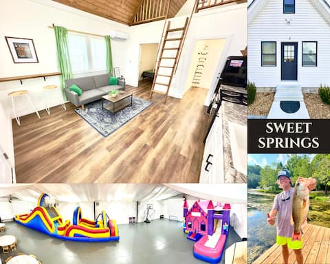 Armadillo Cabin with arcade, inflatables and more!