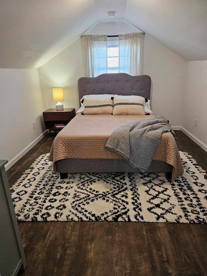 Bedroom #3 - upstairs, with a full bed. The upstairs bedrooms are loft style (no doors).