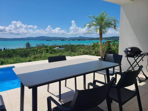 Aokaji Ocean View Pool Villa on Kouri Island