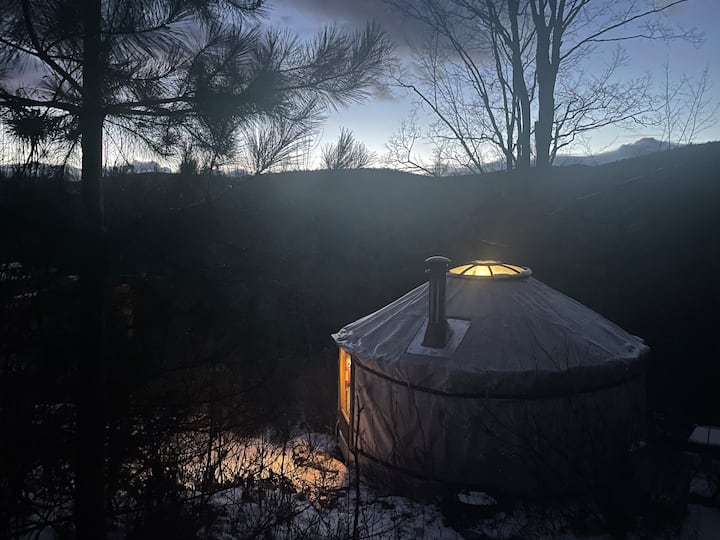 4 Season Lower Yurt Stay on VT Homestead Yurts for Rent in Randolph