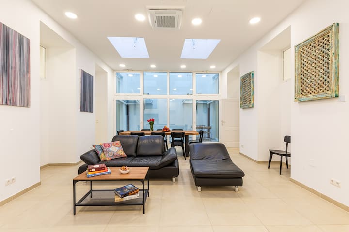 Spacious apartment with patio