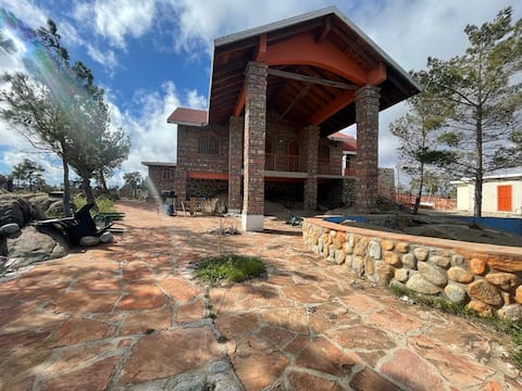 Cozy rustic cabin with fireplace
