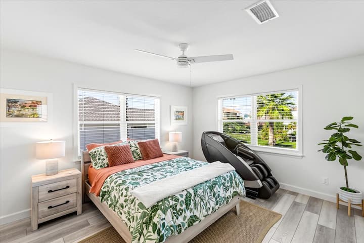 להתבודד במקלט תוסס עם כיסא עיסוי, נופים שטופי שמש ואווירה טרופית!