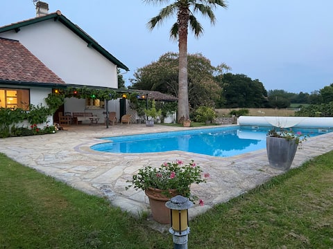 large country house with pool and garden