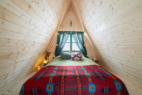 Cozy a-frame in the woods