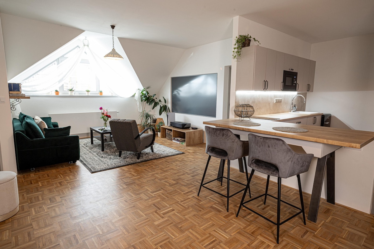 Obývací pokoj s kuchyní