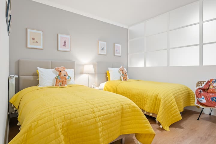 This bedroom is conjoined with another bedroom