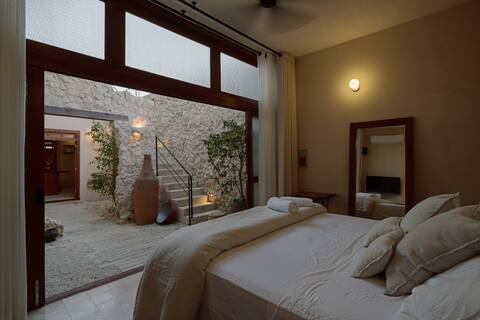 Beautiful house next to the wall