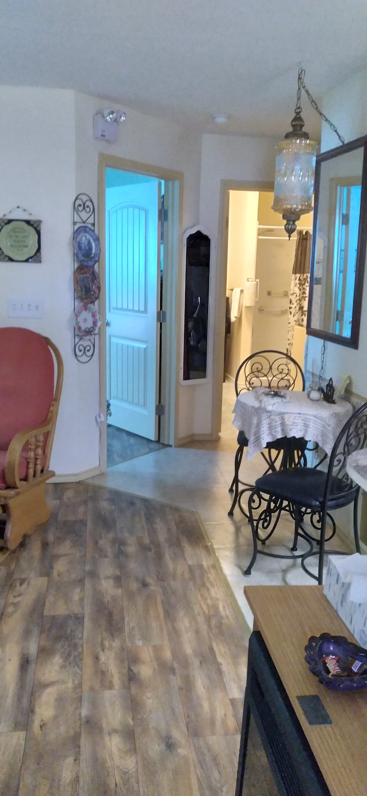 נוף מדלת הכניסה עם פינת אוכל