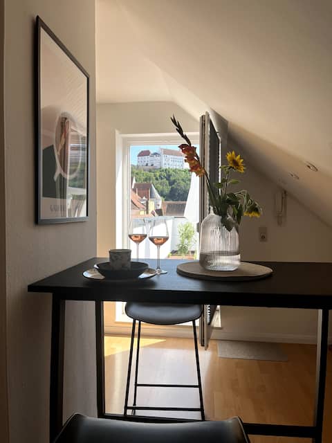 Above the rooftops of Landshut's old town