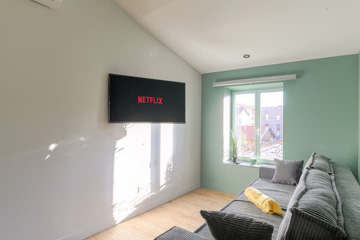 TV extraíble y sofá cama 140 x 200