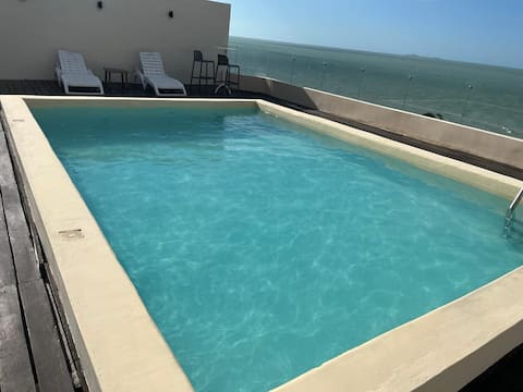Top Airbnb: Apartment on the beach. in Chicxulub (Chicxulub Puerto)