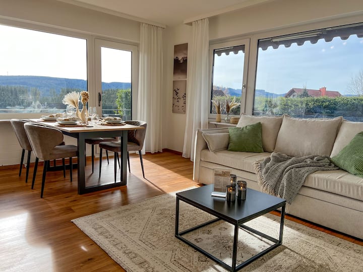 Mountain view with swimming pool and sauna