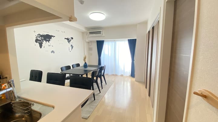 2minDotonbori KuromonMarket/1MinStation/2BR/WiFi