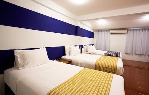 Nautical Deco Quad room for friends and family