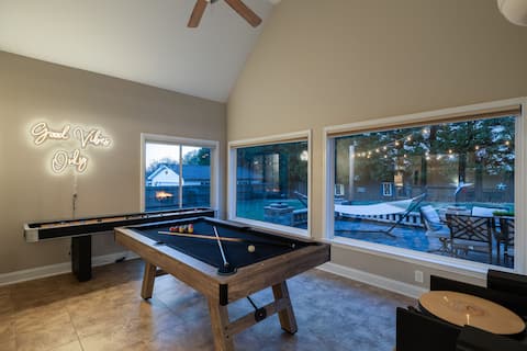Central Location; Spacious; Game room & Sleeps 12