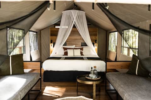 Deluxe Plus Safari tent inc dinner, bed & b'fast