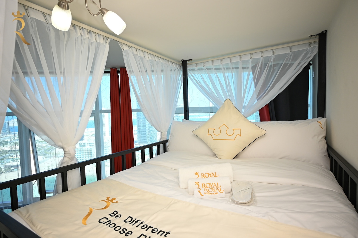 Elevate your stay with a touch of luxury in our opulent bed