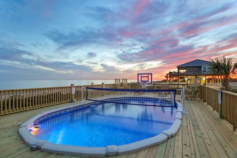 BeachfrontHeatedPool!2HotTub!Sleep32!Weddings!Pets