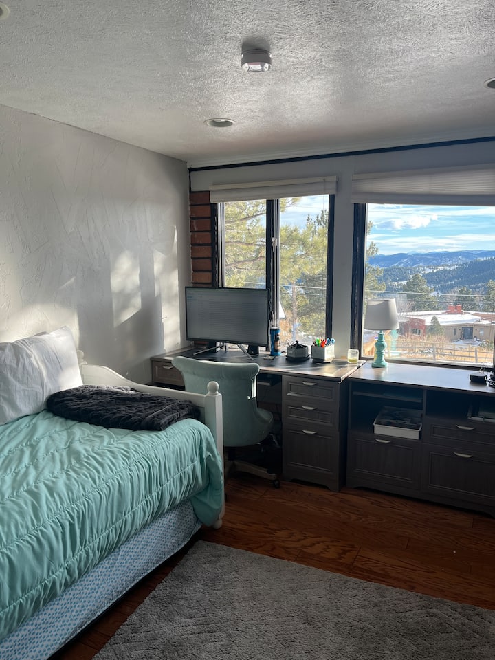 First Floor bedroom with two twin beds. One under the other.