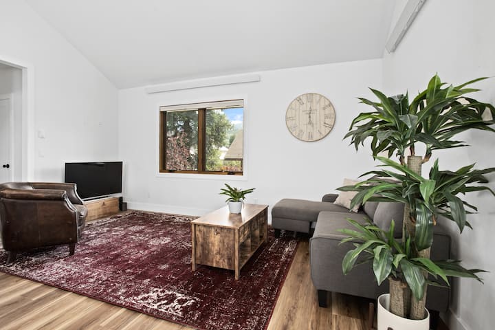 Konferenčný stolík sa skladá a zmení sa na skvelý pracovný priestor. Pohovka sa tiež rozkladá na pohovku. Televízor je namontovaný na stene a je to veľký televízor RoKU na prihlásenie do všetkých preferovaných APLIKÁCIÍ. 