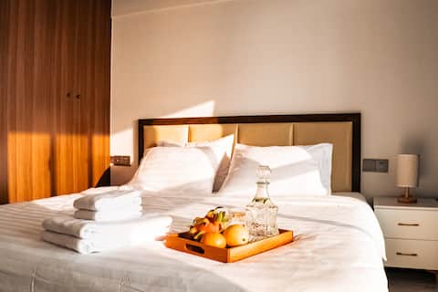 Relax in your room by the breeze!Sunset view from the terrace.
