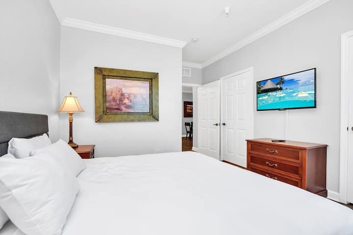 Bedroom with television.