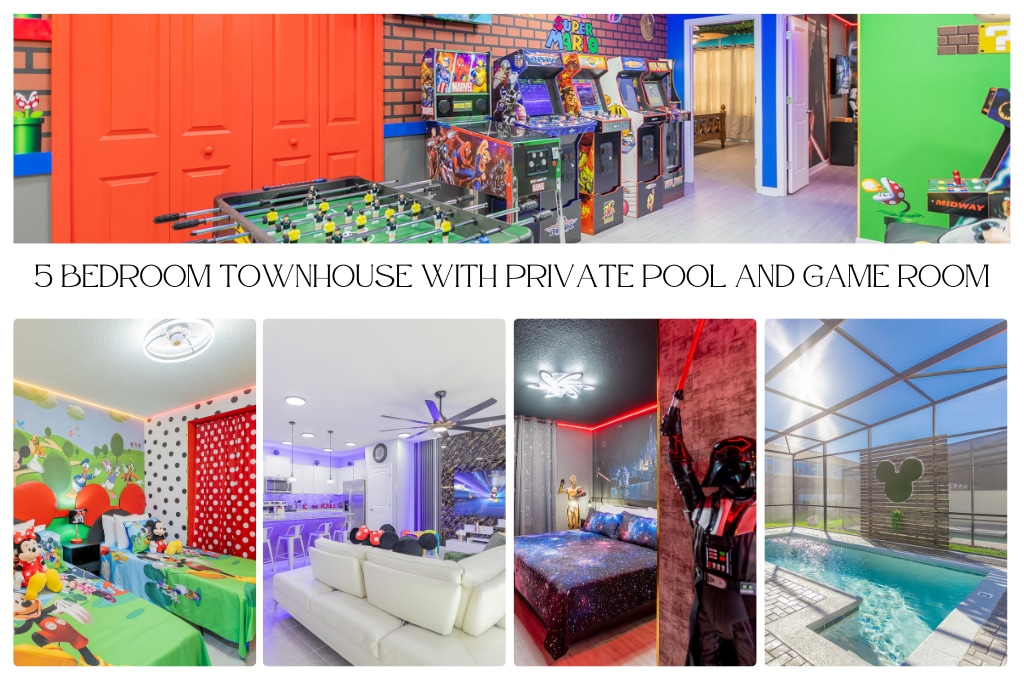 No Airbnb Fees! Themed / Pvt Pool/Game Room 240501 - Townhouses for