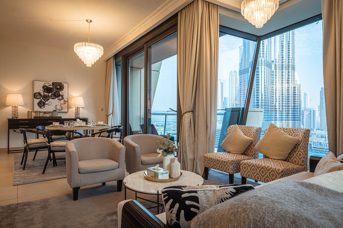 3 Bedroom Furnished Apartment with Burj Khalifa & Fountain View | Burj Vista 3