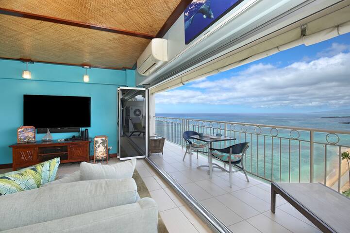 Beachfront Ocean View Condo at Waikiki Shore #1102