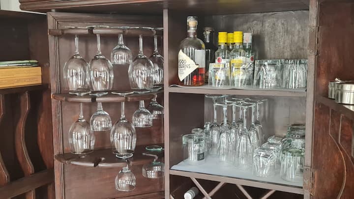 Our bar has glasses for nearly all your bevrages.