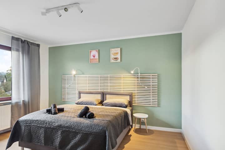 Bedroom 3 with a large double bed, the bed can also be separated into two single beds on request