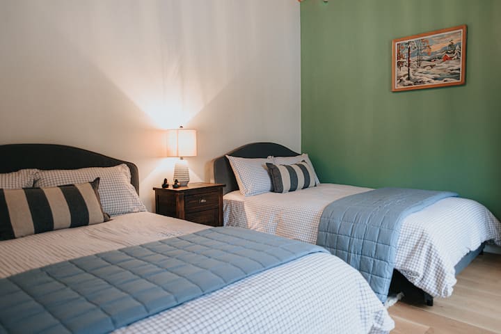 Bedroom 2 - two double beds, closet