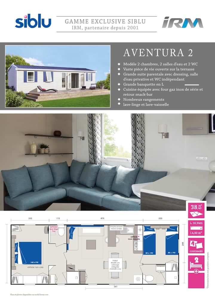 Mobil Home 603 Village Siblu, 2 Chambres, 2 Sdb - Parentis-en-Born