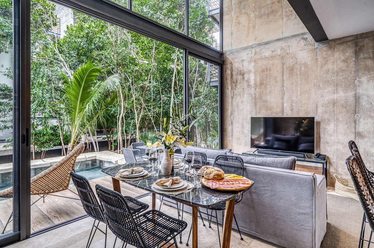 Hidden Swim up Loft w/ Cenote | Rooftop Pool | Gym — 1 bedroom vacation rental in Tulum