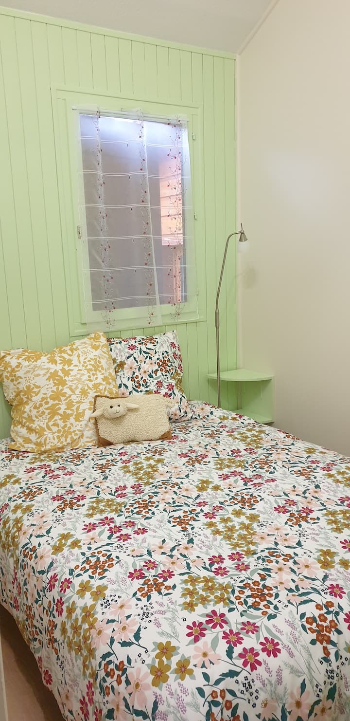 cama de 140 y TV de pantalla plana