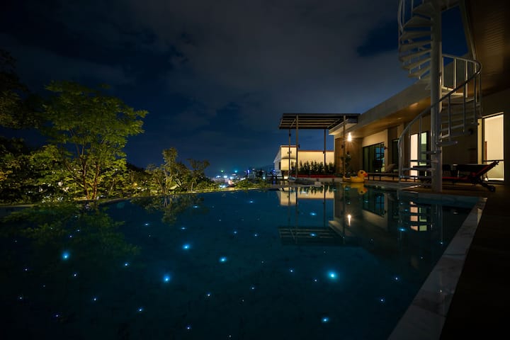 Star pool at night