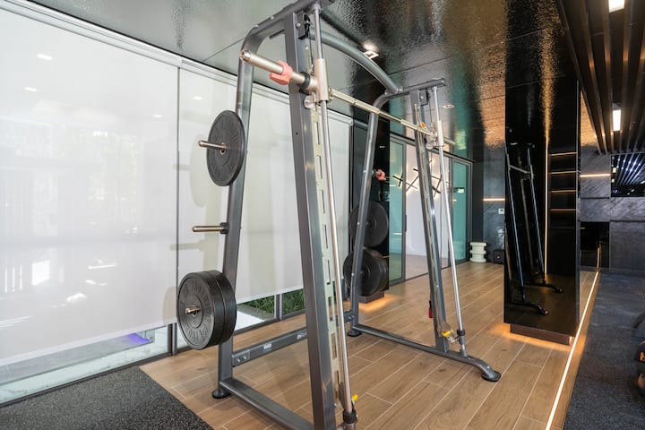 Cable machine in the gym