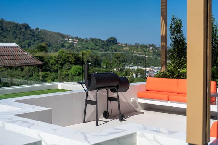 BBQ area on the rooftop