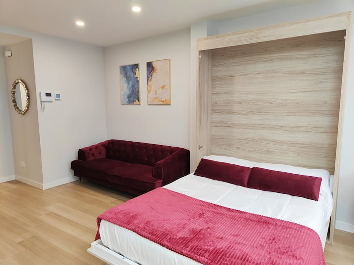 Kitanda kinachokunjwa mara mbili 135 x 190, starehe kubwa.