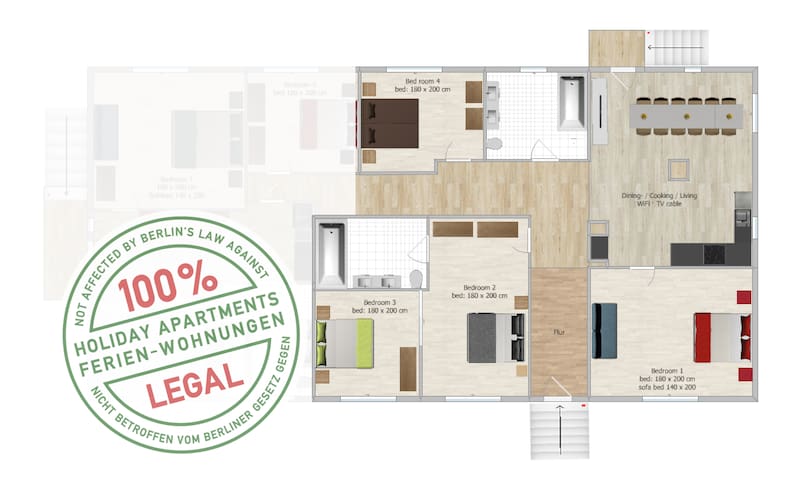 7 [RU4] 4 bedroom, 2 bath, @Park ex-airport THF