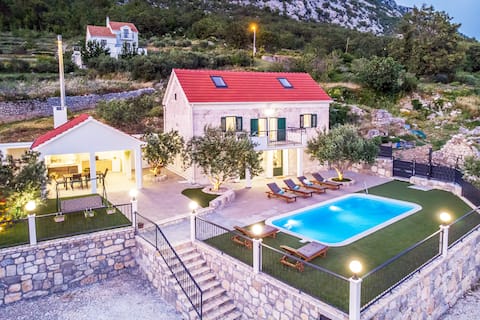 Top Airbnb: Stone villa with a private pool, amazing view in Gata