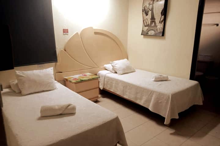 Guest room with two beds / Bedroom