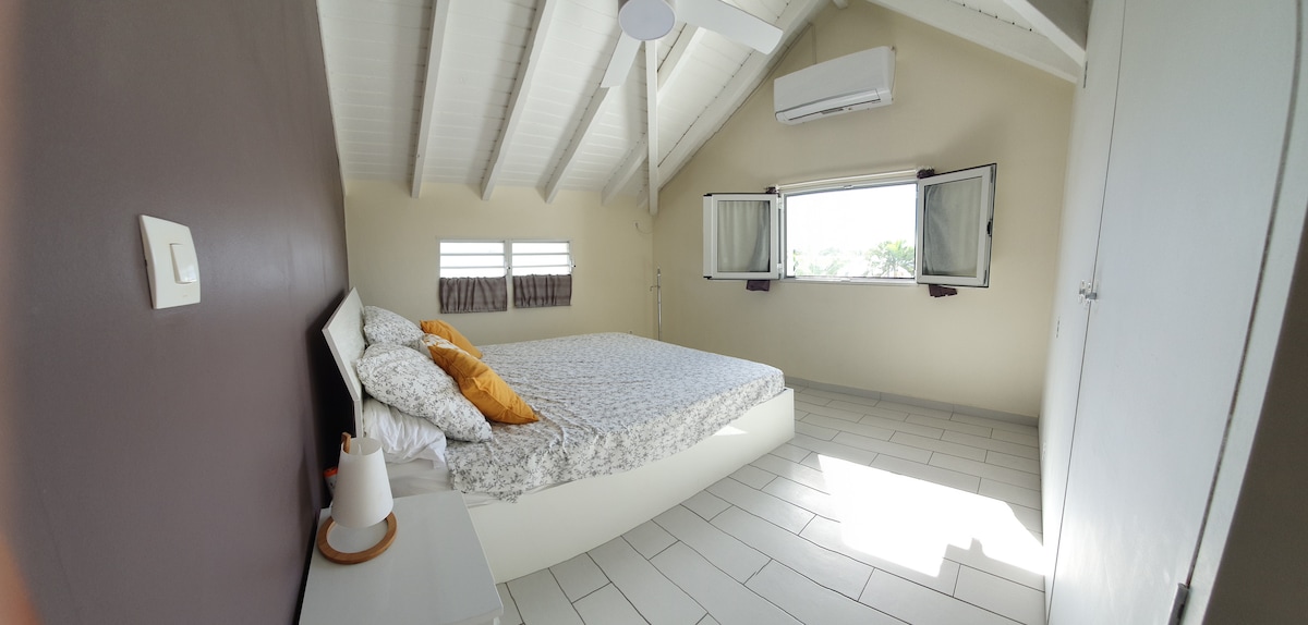 Bedroom 1  : 1st floor 
lit 160 x 200
Air conditioning and air brewer 
Large closet