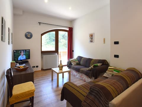 Apartment Civetta - double bed in front of the plants